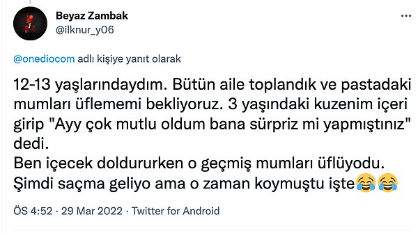 12. 3 yaşındaki çocuk için son derece normal bir davranış ama o cümleyi nasıl kurdu?