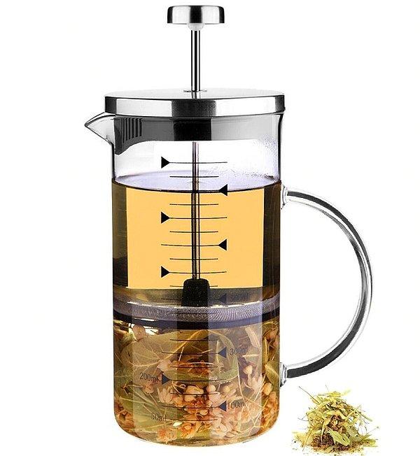 11. Birden fazla kişiye bitki çayı demlemek için frenchpress ideal bir seçim olur.