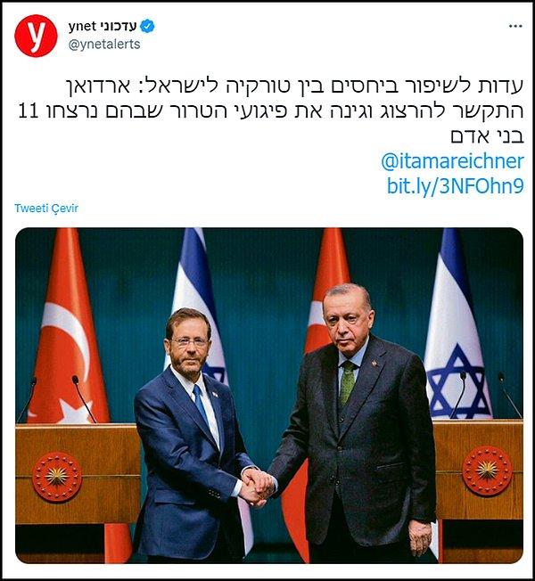 Görüşme İsrail basınında da geniş yer buldu. Gazeteler, "İlişkilerin düzeldiğinin kanıtı: Erdoğan Herzog'u aradı ve saldırıları kınadı" başlığını attı. 👇