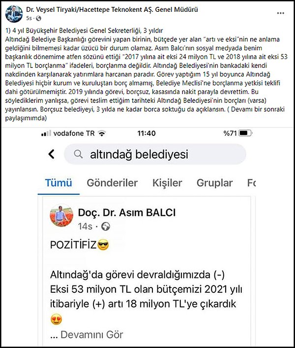 Balcı'nın açıklamasına, kendisinden önce 3 dönem başkanlık yapan AKP'li Tiryaki tepki gösterdi. 👇