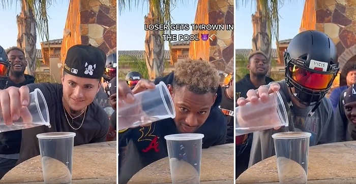 Mutlaka Denensin! Jenga Oyunundan Daha Zor ve Daha Stresli Gözüken 'Bardağa Su Doldurma Oyunu'