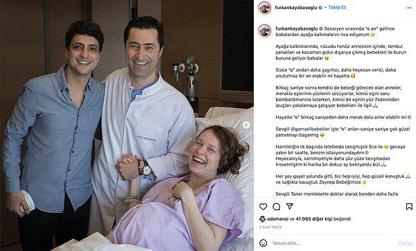 Doktor Furkan Kayabaşoğlu, doğum haberini şu sözlerle Instagram'dan yayınladı: