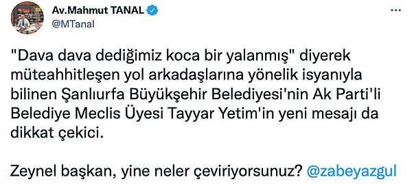 Yetim'in ifadeleri CHP Milletvekili Mahmut Tanal'ın radarına girdi. Tanal iddialara tepki gösterdi...