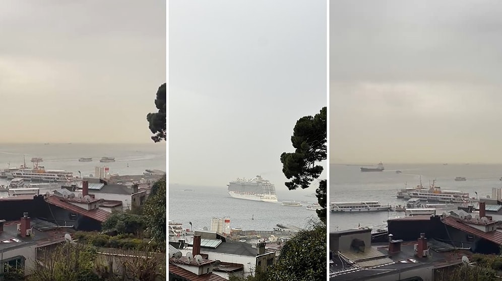 Galataport'tan Ayrılan Cruise Gemisinin İnsanı Mutlu Eden Melodili Veda Kornası