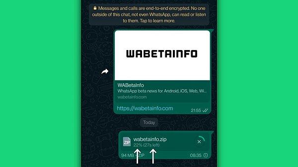 WhatsApp tarafından sunulacak olan yeni özellik ile birlikte bir dosya gönderdiğinizde aktarım sürecini detaylı bir şekilde takip edebileceksiniz.