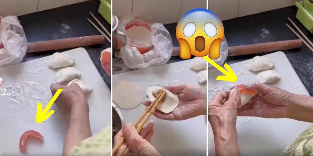 Mantıyı Kapatmak İçin Takma Dişlerini Bastıran Kadının Mantı Yerken 2 Kez Düşünmenize Neden Olacak Görüntüleri