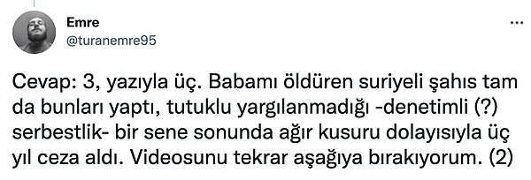 Ve paylaşımında yüzde 100 kusurlu bulunan kişinin aldığı cezaya isyan etti.