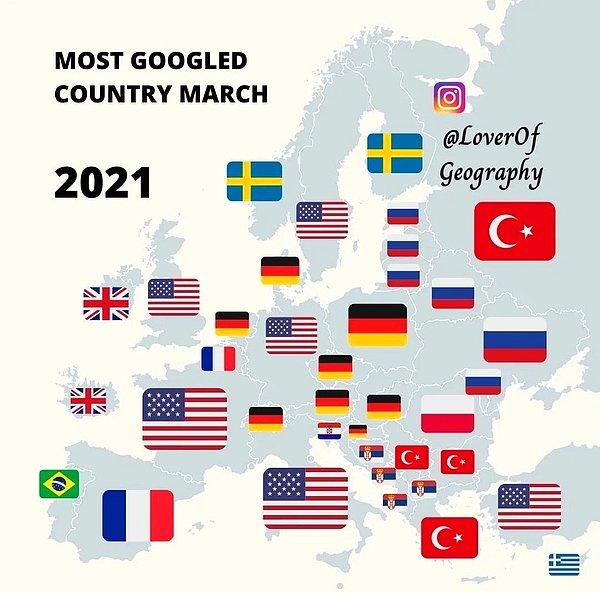 İşte 2021 yılında en çok aratılan ülkeler haritası