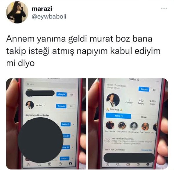 14. Fake hesap açmış Murat Boz.