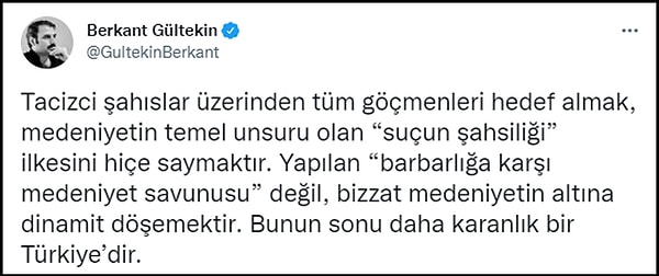 Bazı kullanıcılar, tacizciler üzerinden tüm göçmenlerin hedef alınmasının ülkeyi felakete sürükleyebileceğini belirtiyor. 👇