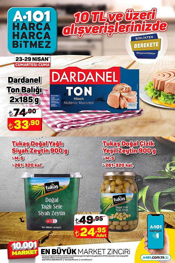 10 TL ve üzeri alışverişlerinizde geçerli olacak indirimler;