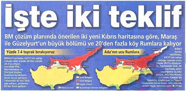 Bugün dünyada neler oldu? Kıbrıs'ın birleşmesi üzerine kurulu olan Annan Planı, Türk tarafında %64,91 oranında kabul görse de Yunan tarafında %75,38 ile reddedilir.
