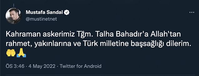 Mustafa Sandal, Teğmen Talha Bahadır'ın Şehit Haberine Kaçak Göçmenlere Sert İfadeler Kullanarak İsyan Etti