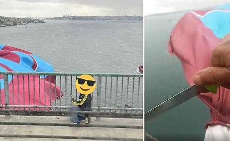 Rambo Okan'ın 15 Temmuz Şehitler Köprüsü’ndeki Trabzonspor Bayrağını İndirdiği Görüntüler İlk Kez Paylaşıldı
