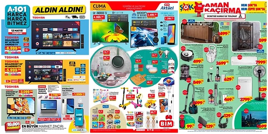İndirim Günleri Başlıyor: 9 - 15 Mayıs Haftasında A101, BİM ve ŞOK Aktüel Ürünler Listesinde Neler Var?