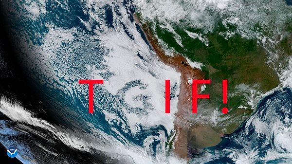 NOAA sosyal medyada paylaşılan ilk görüntüde "o" harfini vurgulamak yerine fotoğrafı düzenleyerek bulutlara "TGIFF" yazdı ve bunu esprili bir dille paylaştı.
