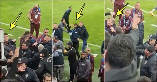 Kayserispor Maçında Tribünlerle Kavgaya Tutuşan Trabzonspor Yedek Kulübesinin Görüntüleri