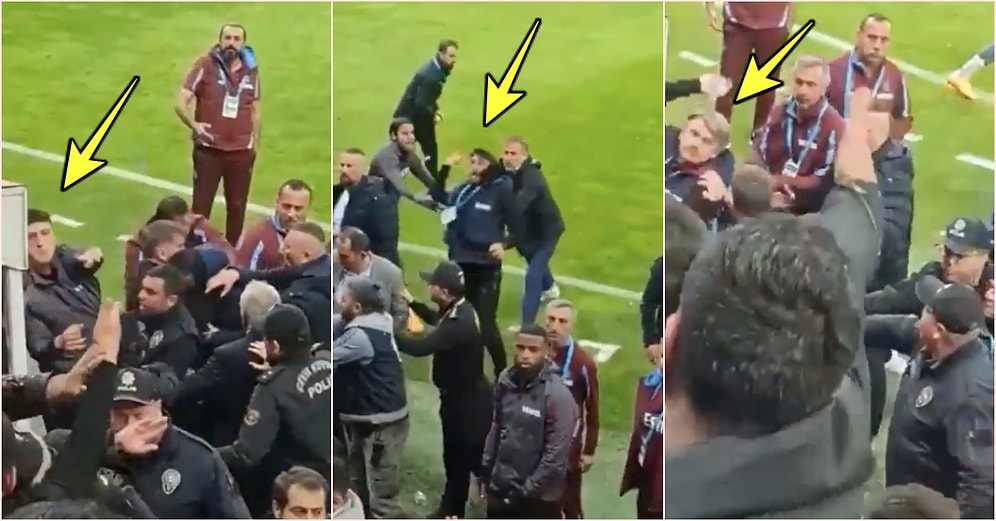 Kayserispor Maçında Tribünlerle Kavgaya Tutuşan Trabzonspor Yedek Kulübesinin Görüntüleri