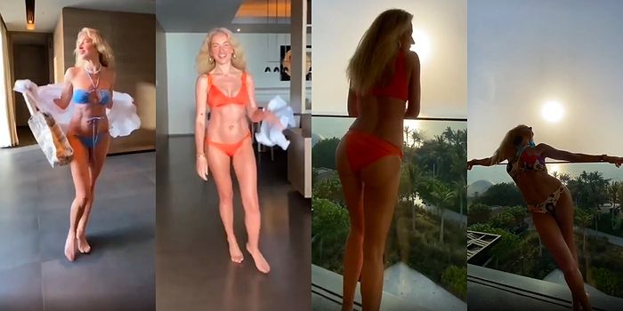 Dubai'de Tatil Yapan Burcu Esmersoy'un Otel Terasındaki Bikini Defilesi ve Fiziği Görenleri Hayran Bıraktı