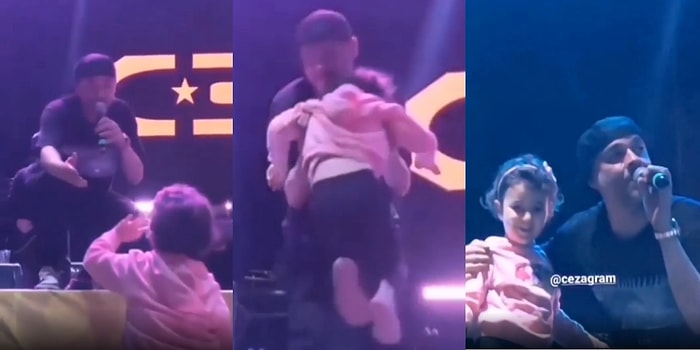 Ünlü Rapçi Ceza, Babasının Omzundan Kendisini İzleyip El Sallayan Küçük Hayranını Sahneye Çıkardı