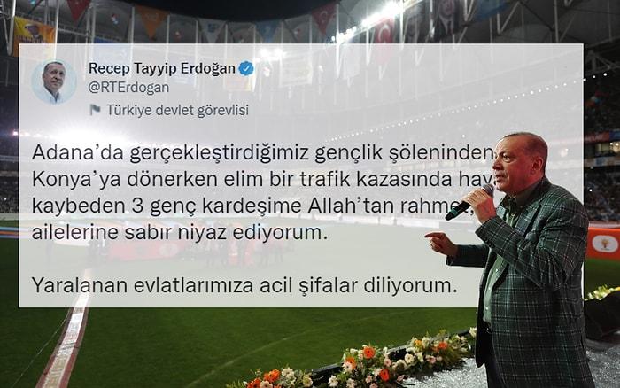 Erdoğan'dan Kazada Ölen Öğrenciler İçin Başsağlığı Mesajı