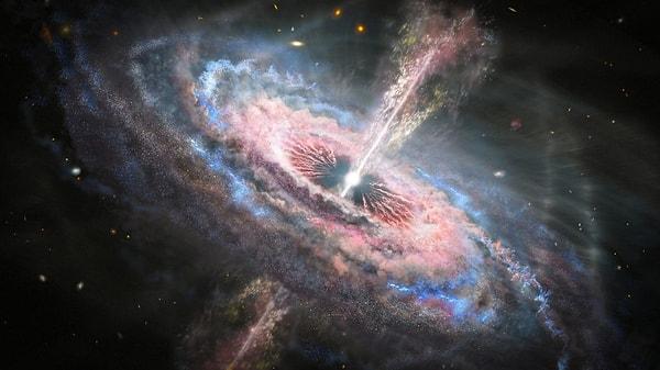 Samanyolu galaksisinin tamamından daha fazla enerji ve ışık yayabilen, devasa ve aşırı parlak gök cisimlerine ne ad verilir?