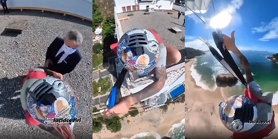 İniş Yaptığı Çatıda Görevliyle Karşılaşan Paraşütçünün 24. Kattan Ters Taklayla Atladığı Adrenalin Dolu Anlar