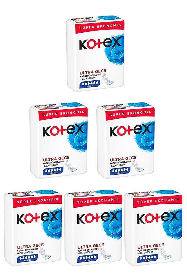 3. Kotex Ultra Quadro Süper Gece 16'lı 6 Paket 96 Adet