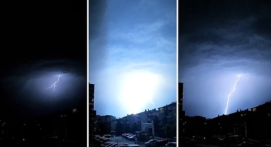 Thor mu Geldi? Ankara'da Geceyi Gündüze Çeviren Yıldırım Düşme Anları Korku Dolu Anlar Yaşattı