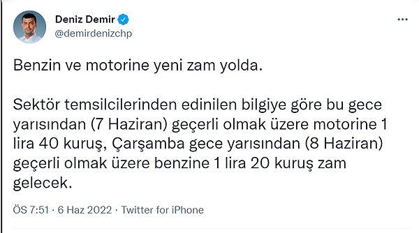 Demir'in paylaşımı şöyle: