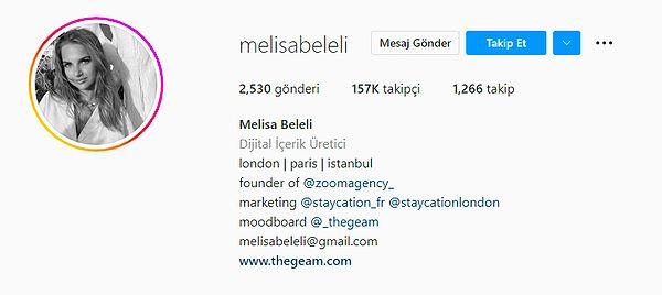 Melisa Beleli Instagram Hesabı