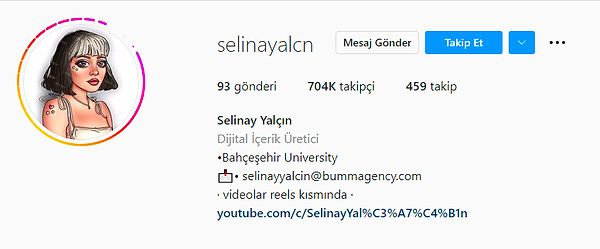 Selinay Yalçın'ın Sosyal Medya Hesapları