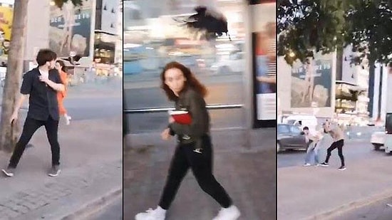 Yavru Kargayı Korumak İsteyen Kargalar, Kadıköy'de Kaldırımda Yürüyen Vatandaşlara Zor Anlar Yaşattı