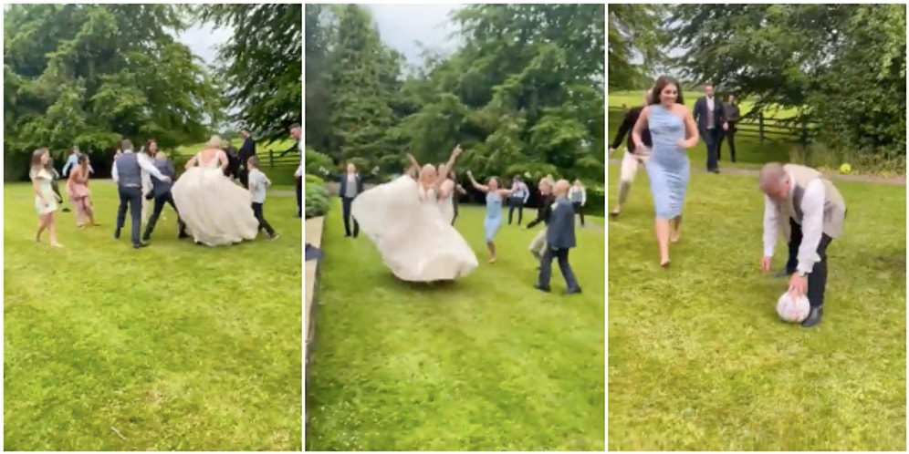 Bize de Nasip Olur mu? Liverpool Kadın Takımı Futbolcusunun Düğün Gününde Gelinlikle Maç Yaptığı Anlar