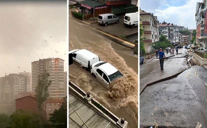 Ankara'da Şiddetli Yağmur ve Fırtına: Ağaçlar Yıkıldı, Yollar Göle Döndü