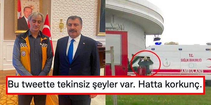 Kendini Ambulansa Kitleyen Sağlık Çalışanıyla Görüşen Fahrettin Koca'nın Tweetindeki Bazı Detaylar Tepki Çekti