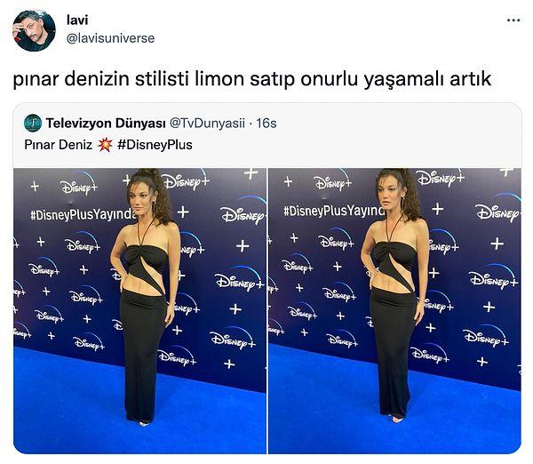 Pınar Deniz'in stili de gecenin en çok eleştirilenlerindendi...