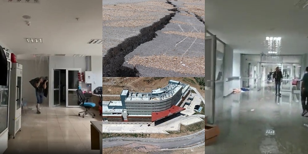 2021 Yılında Açılıp Çatlak Zemine İnşa Edildiği İddiasıyla Gündem Olan Gümüşhane Devlet Hastanesi'ni Su Bastı