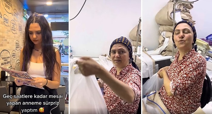 Geç Saatlere Kadar Atölyede Çalışan Annesinin İşyerine Pizza Götürerek Sürpriz Yapan Genç