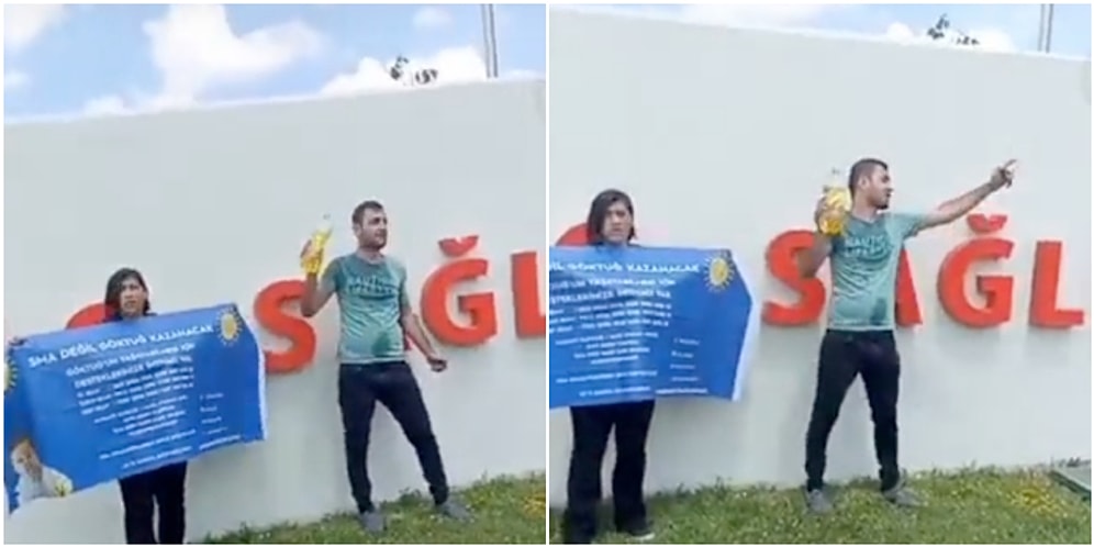 SMA Hastası Çocuğun Babası, Sağlık Bakanlığı Önünde Kendini Yakmak İstiyor: 'Sağlık Bakanı Gelecek Buraya'