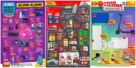İndirim Günleri Başlıyor: 13 - 19 Haziran Haftasında A101, BİM ve ŞOK Aktüel Ürünler Listesinde Neler Var?