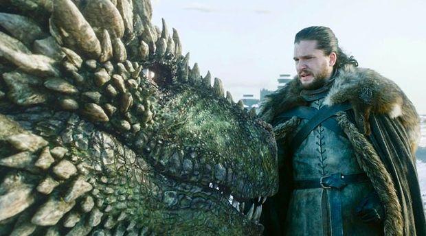 HBO, Jon Snow et un dragon dans Trone de Fer