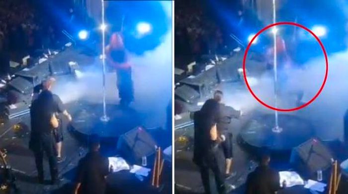 Sahnede Direk Dansı Yapan Kadını Kucağına Almak İsteyen Hayko Cepkin Konserinde Yere Düştü