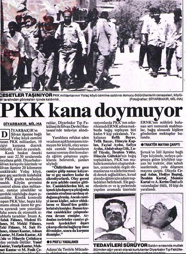 Bugün Türkiye'de neler oldu? 1992'de Silvan'ın Susa köyünde camide ibadet eden bir grup PKK'lılar tarafından cami dışına çıkarılıp öldürülür. Olayda on kişi hayatını kaybeder.
