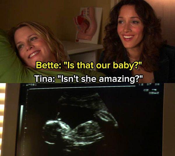 2. The L Word — Bette ve Tina'nın bebeklerini ilk kez ultrasonda görmesi.