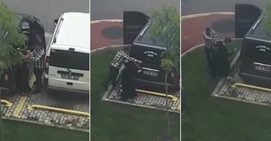 Eskişehir Şehir Hastanesi Otoparkında Kadını Darbederek Zorla Arabaya Bindiren Kişinin Tepki Çeken Görüntüleri