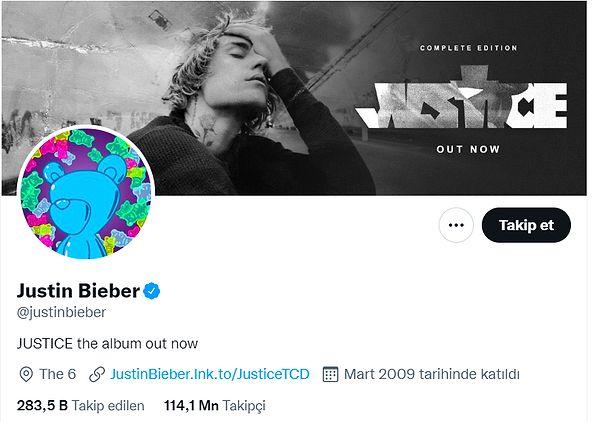 İkinci sırada ise 114 milyon takipçiyle Justin Bieber yer alıyor.