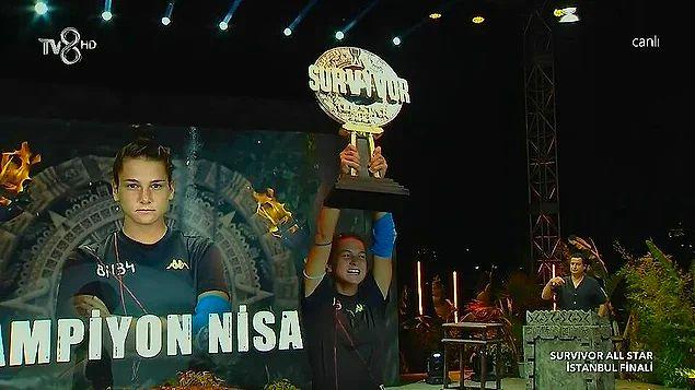 9. 6 aydır süren büyük maratonun sonuna gelindi. Survivor All Star 2022'nin şampiyonu Nisa Bölükbaşı oldu!