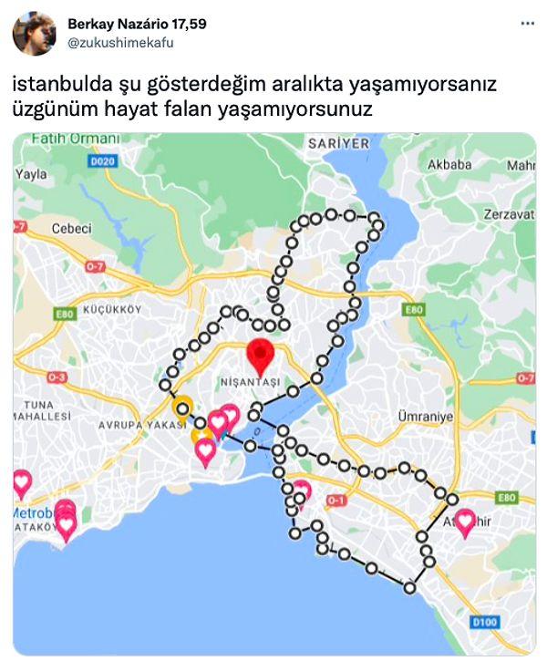 Geçtiğimiz günlerde ise sosyal medya kullanıcısı İstanbul'u yaşanabilir semtleriyle ilgili bir paylaşım yaptı.