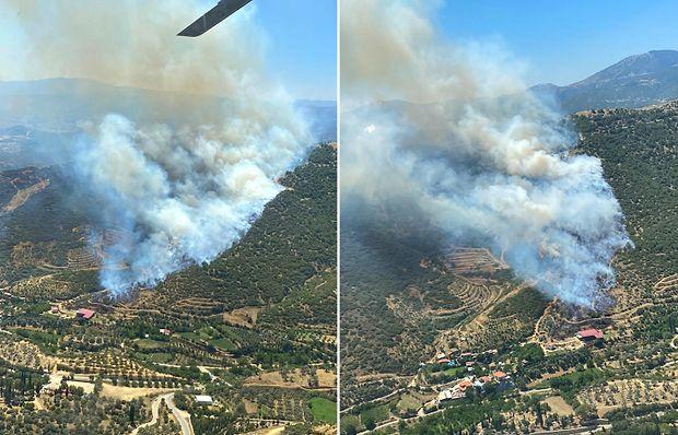 İzmir'de İki Ayrı Bölgede Orman Yangını